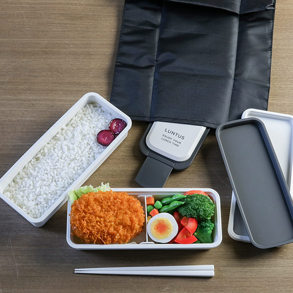 アスベル（ASVEL） お弁当箱 2段 800ml 抗菌 ランタス 箸 バッグ付き