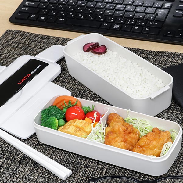 アスベル（ASVEL） お弁当箱 2段 870ml 抗菌 ランタス 箸 バッグ付き