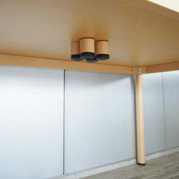 （法人限定） テーブル 幅171.5cm 台形 介護施設 車いす 高さ調整 介護 ソフトエッジ 机 つくえ （ ダイニングテーブル 食卓 介護用品 車椅子 対応 ）_10