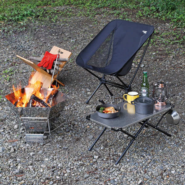 パール金属 アウトドアテーブル 折りたたみ ステンレス サイドテーブル