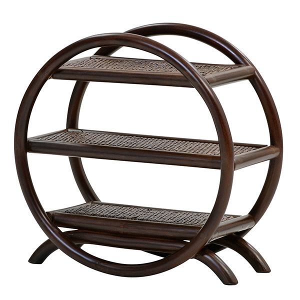 籐製 飾り棚 3段 アジアン家具 幅30cm （ 収納 収納ラック アジアン