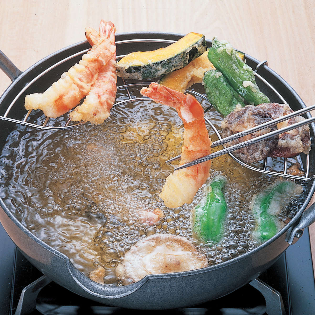 タマハシ 天ぷら鍋 24cm IH対応 極厚 極天 底厚3.2mm 日本製 （ フライ