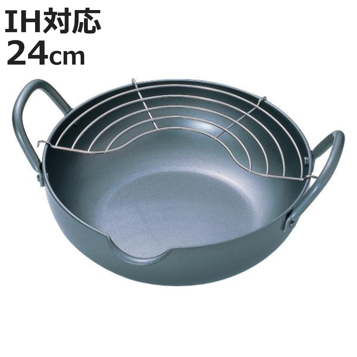 タマハシ 天ぷら鍋 24cm IH対応 極厚 極天 底厚3.2mm 日本製 （ フライ