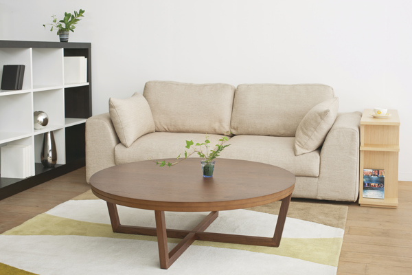 松永家具 センターテーブル 幅110cm アルテ 丸 テーブル 木製 天然木