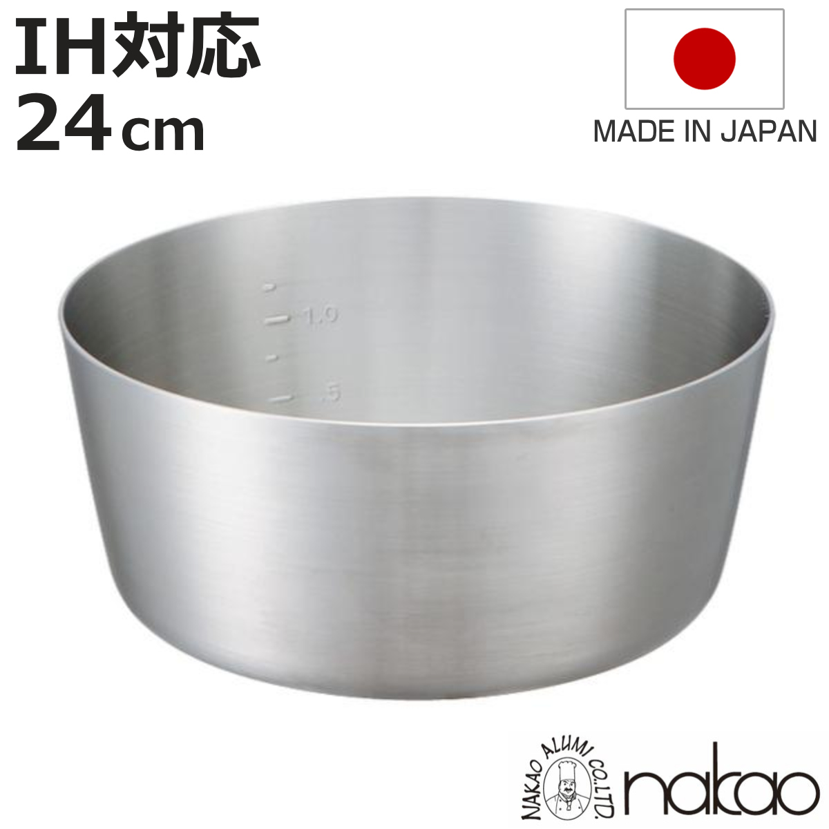 やっとこ鍋 純銅（直径24cm・高さ 10cm・重さ1.2kg） ヤットコ鍋 IH対応 18cm キングデンジ 中尾アルミ 業務用