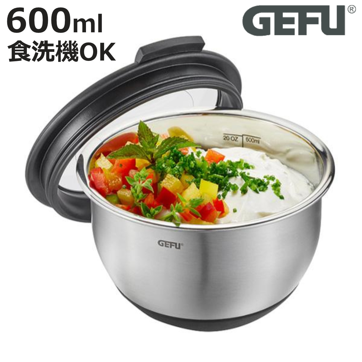 �{�E�� SS 600ml MUOVO GEFU �i �����p�{�[�� ������� �ڂ��� �L�b�`���c�[�� 12�Z���` �W�t�� �ۑ� �H��@�Ή� �j