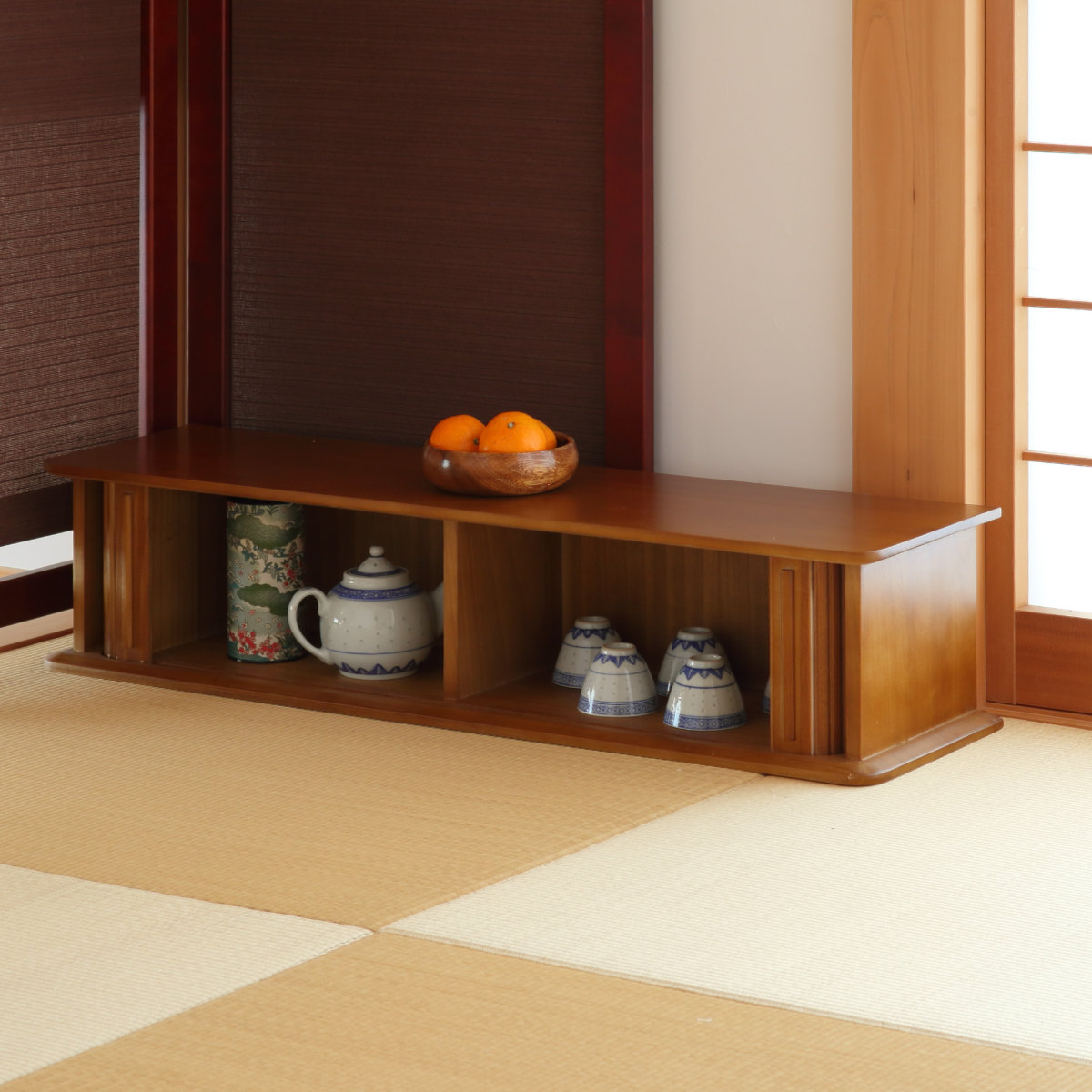 クロシオ スパイスラック 幅90cm ジャバラ式 カウンター上収納 背面