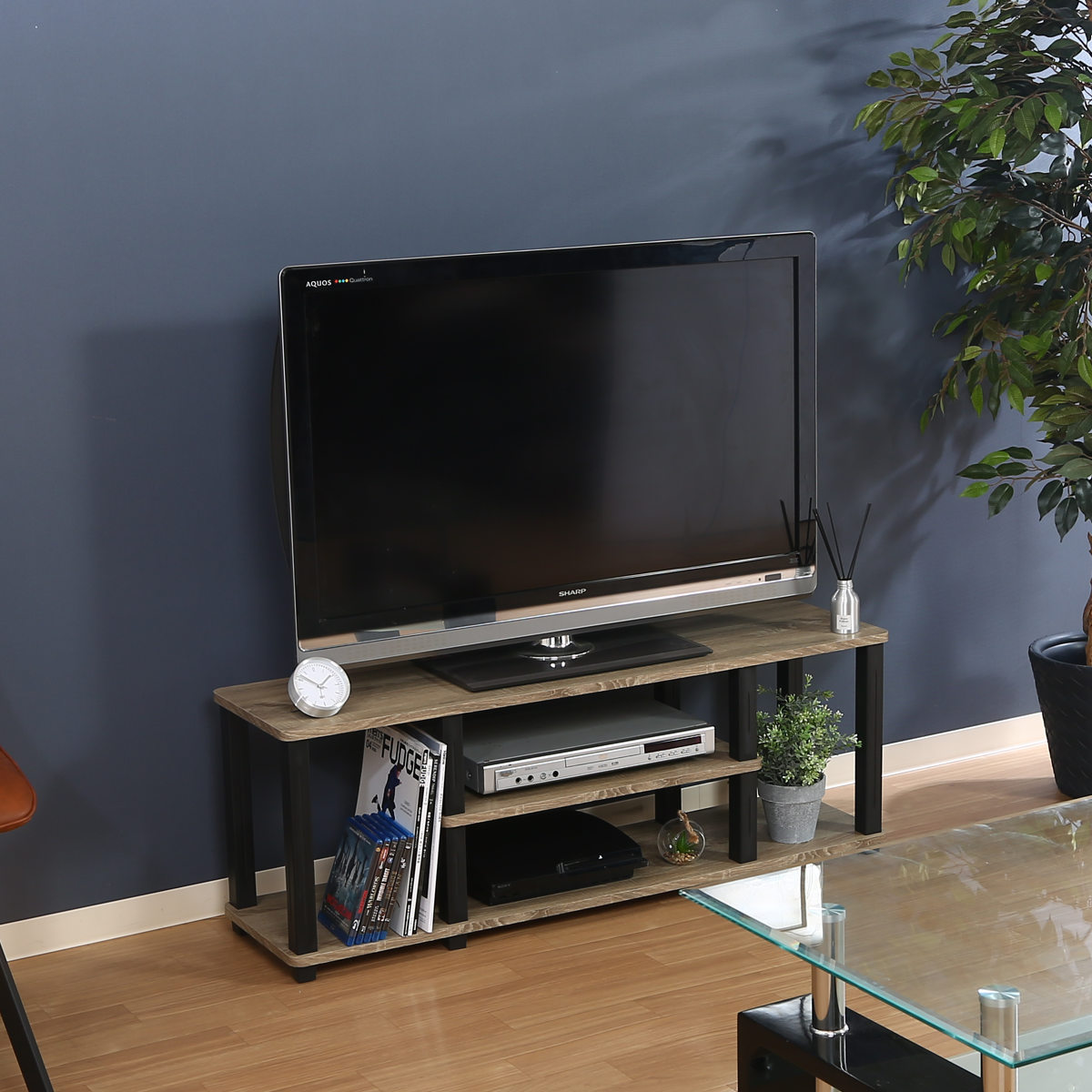 不二貿易（Fuji Boeki） テレビ台 幅111.5cm 工具不要 簡単組立