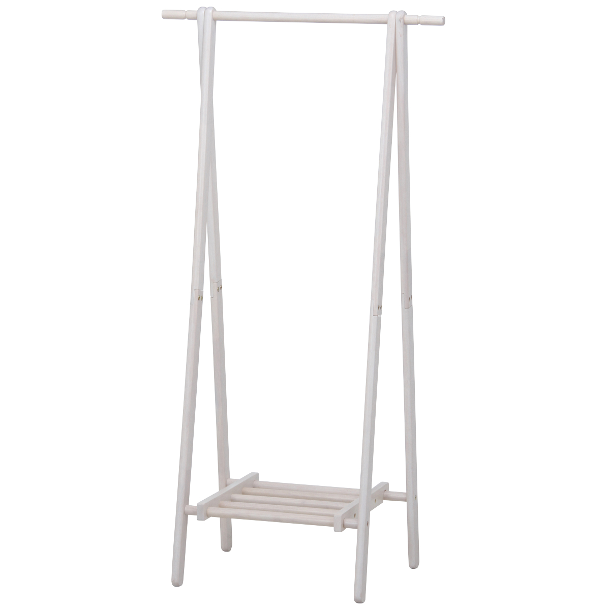 不二貿易（Fuji Boeki） ハンガーラック 幅75cm 折りたたみ式 天然木