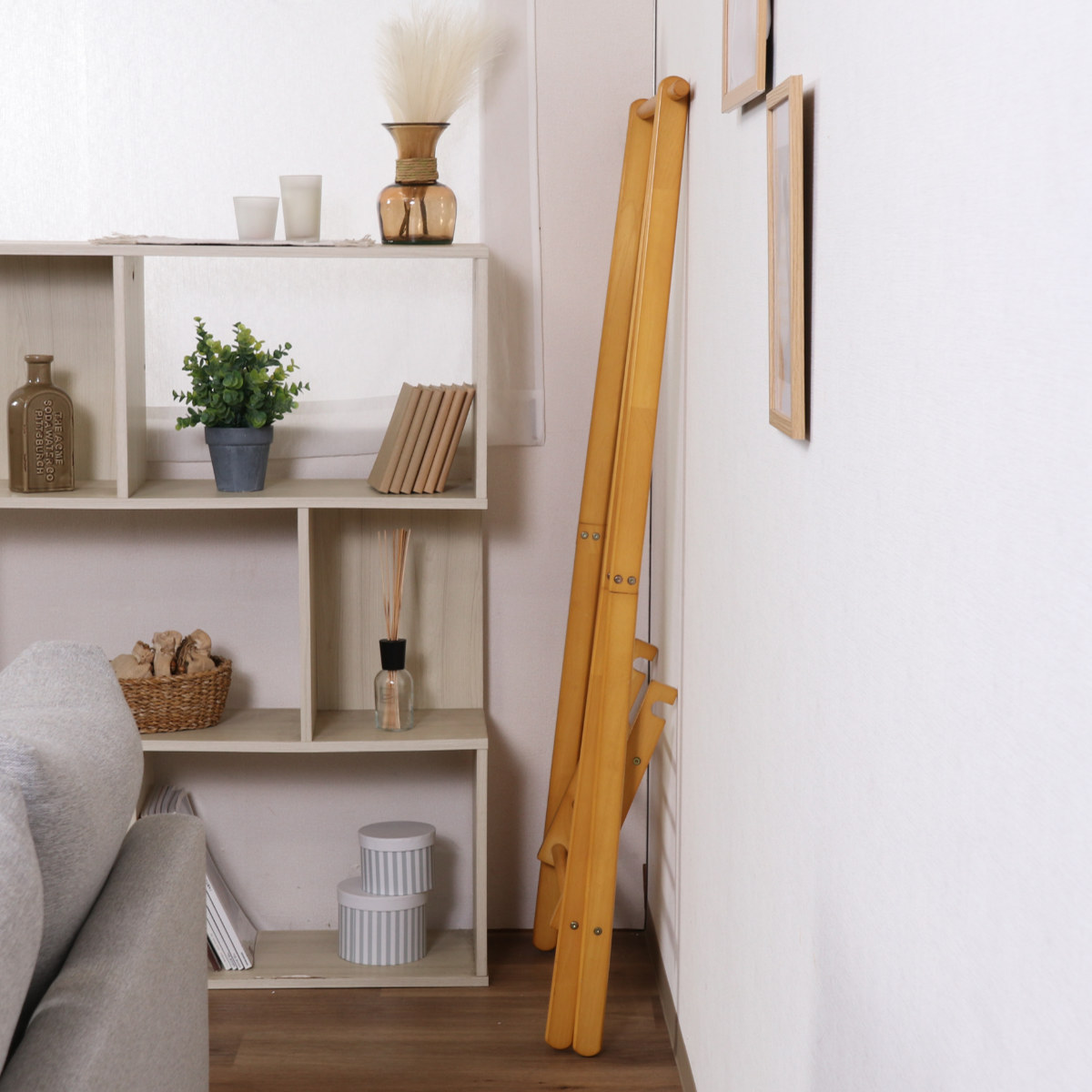 不二貿易（Fuji Boeki） ハンガーラック 幅75cm 折りたたみ式 天然木