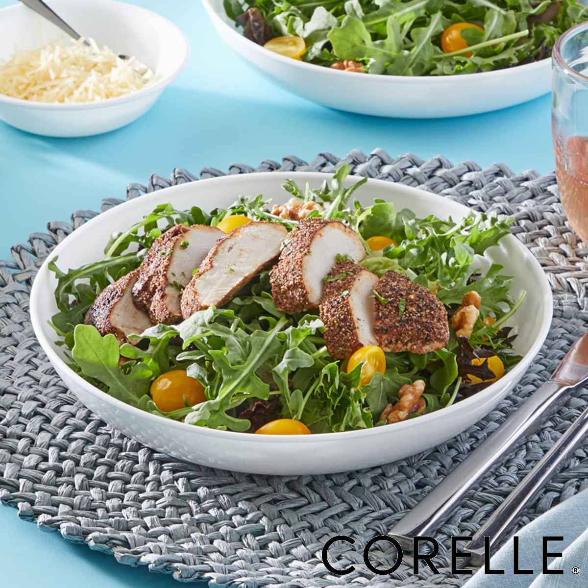 パール金属 プレート 22cm コレール CORELLE 強化ガラス （ 食洗機対応