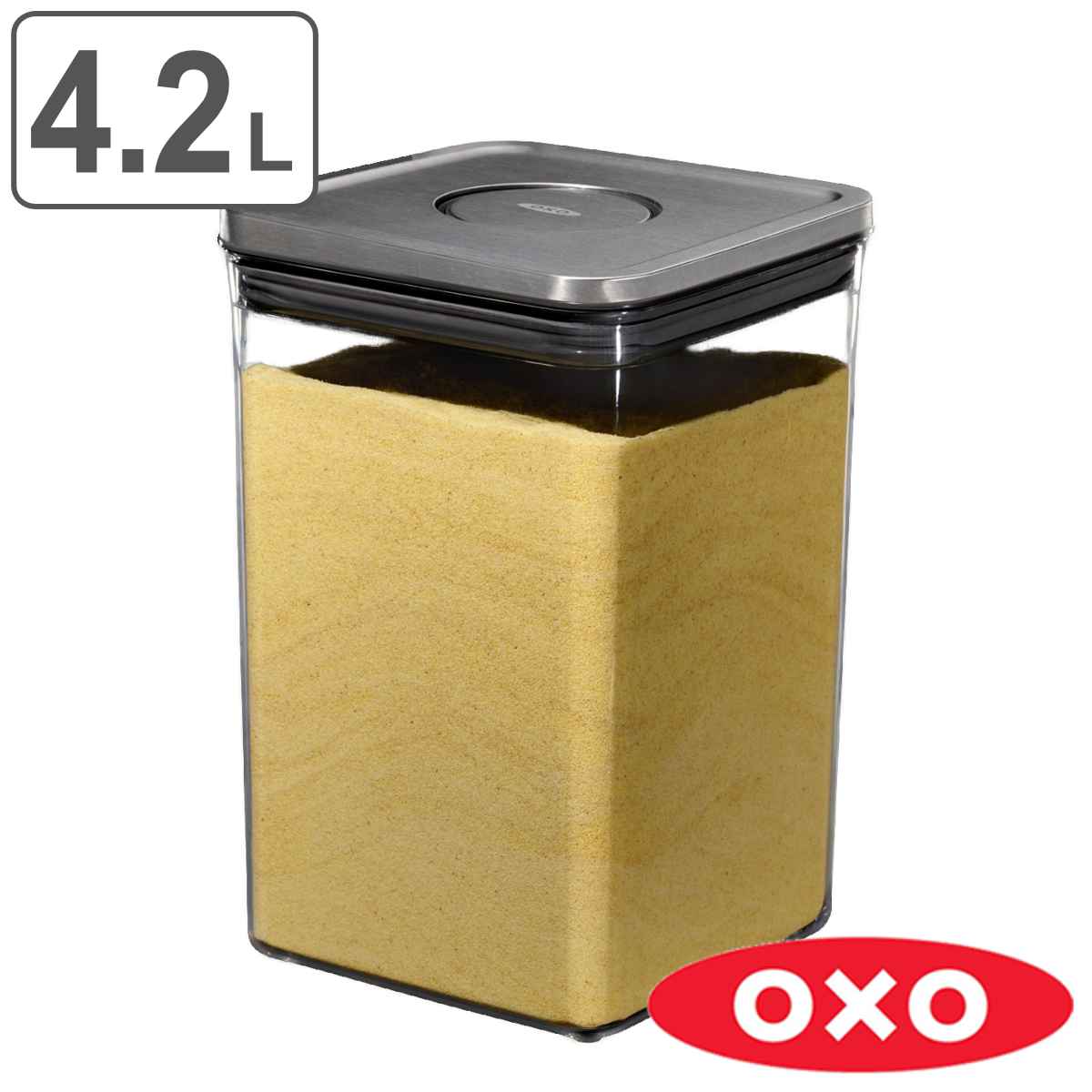 OXO オクソー ステンレスポップコンテナ ビッグスクエア ミディアム 4.2L