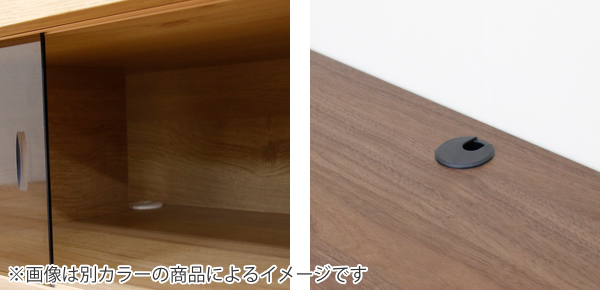 丸田木工 テレビ台 ローボード 天然木前板 ダークガラス引き戸 Ride 約