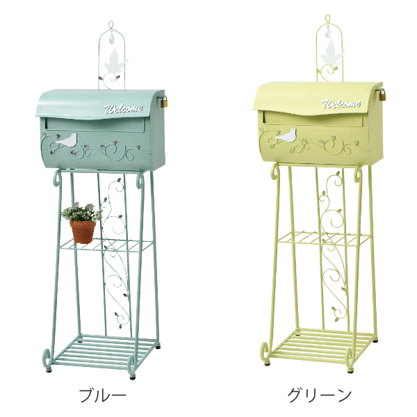 ポスト スタンドポスト Natural Garden 鍵付き （ 鳩 ハト 郵便ポスト
