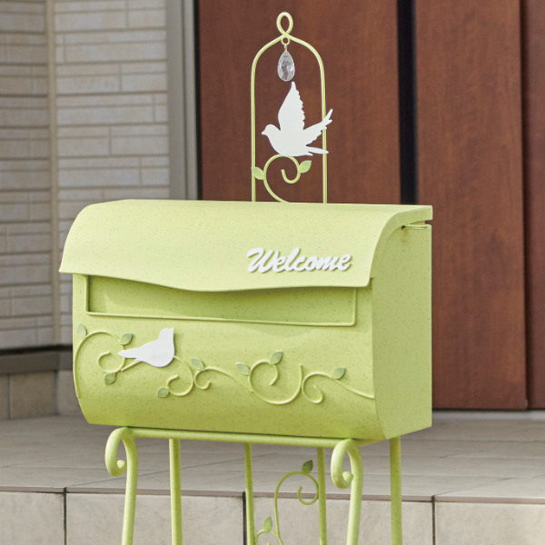 ポスト スタンドポスト Natural Garden 鍵付き （ 鳩 ハト 郵便ポスト