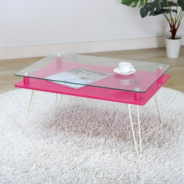 不二貿易（Fuji Boeki） ローテーブル 幅70cm ガラステーブル