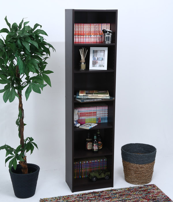 不二貿易（Fuji Boeki） 書棚 幅45cm 6段 大容量 可動棚4枚 多目的