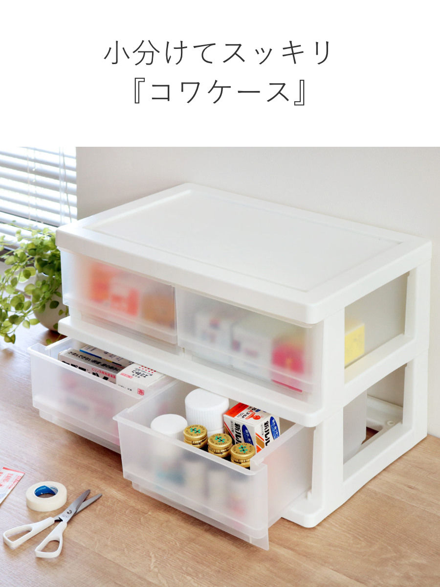 収納ボックス コワケース 2段 卓上 引き出し H4 （ カラーボックス