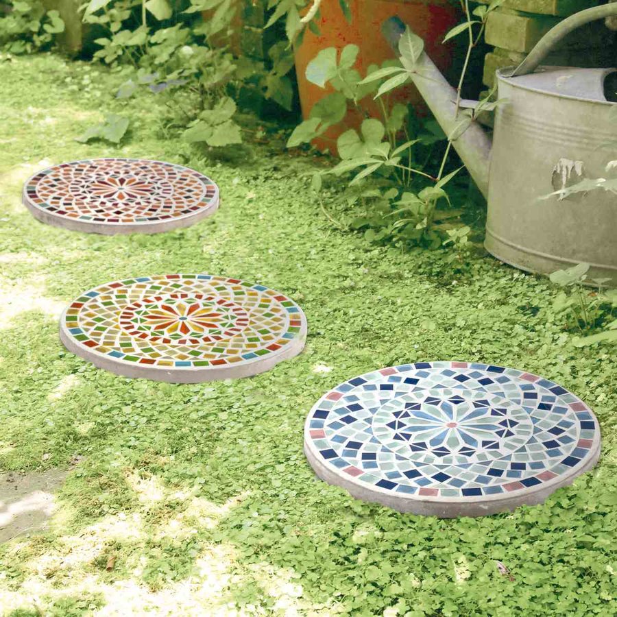 ガーデニング用品 モザイクガラス フットステップ タイル ステップストーン 庭 石 ステップ ストーン 敷石 踏み石 飛び石 ガーデン お弁当グッズのカラフルボックス 通販 Yahoo ショッピング