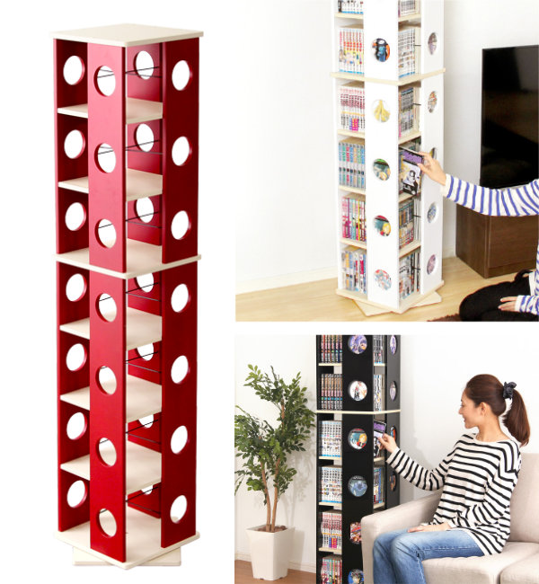 ホームテイスト（HOME taste） 回転コミックラック 幅34cm 7段 ブック