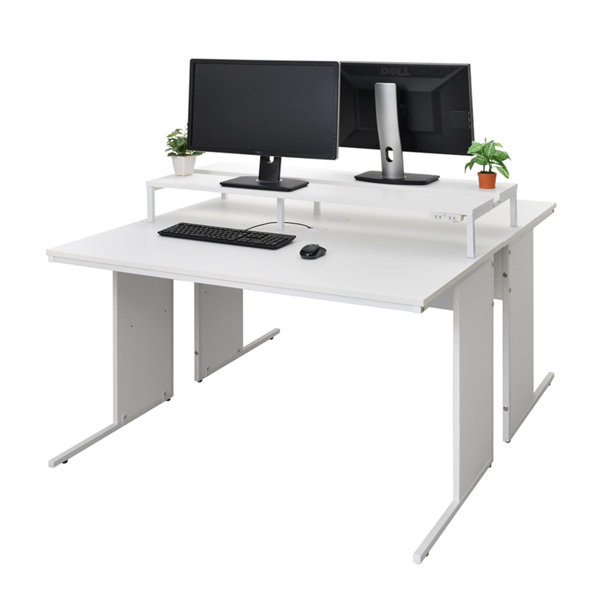 【色: ホワイト】PUNCIA 机 デスク パソコンラック モニター台付き pc Amazon | MIN WIN パソコンデスク モニター台付き 机 pc キーボード