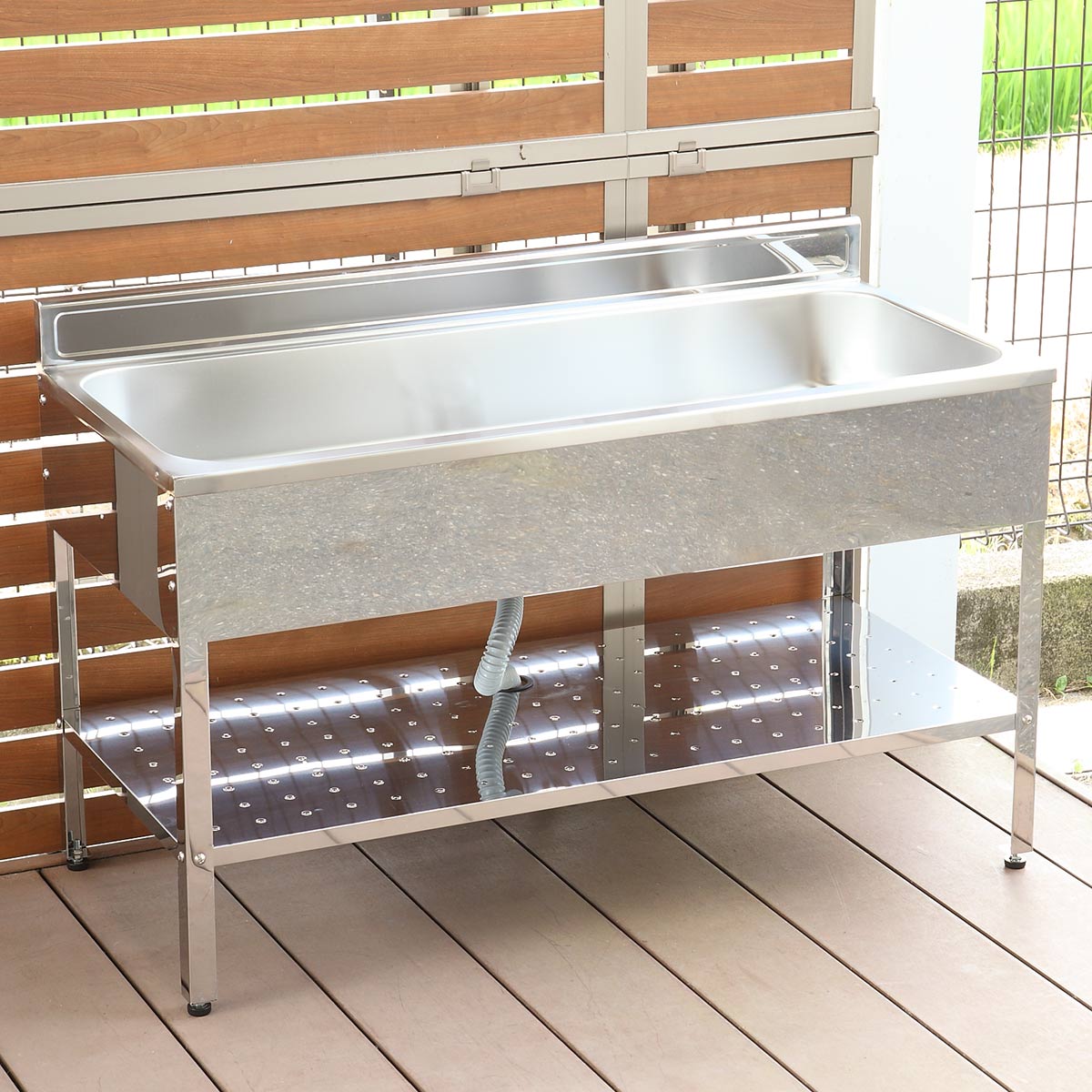 流し台 ステンレス 簡易流し台 幅120×奥行55×高さ78cm ガーデンシンク