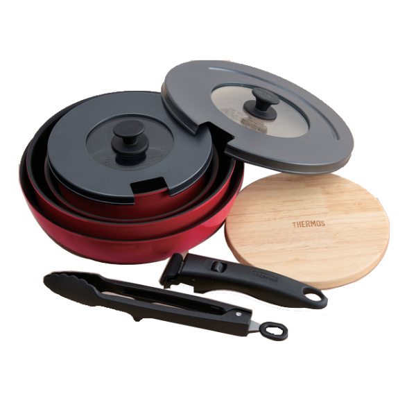 THERMOS（サーモス） 取っ手のとれるフライパン9点セット IH対応 着脱
