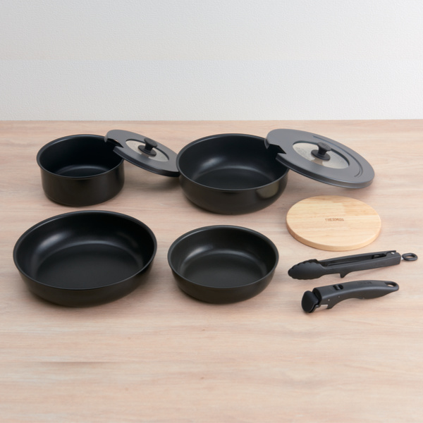THERMOS（サーモス） 取っ手のとれるフライパン9点セット IH対応 着脱
