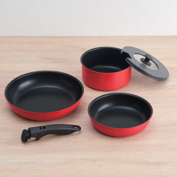 THERMOS（サーモス） 取っ手のとれるフライパン5点セット ガス火専用