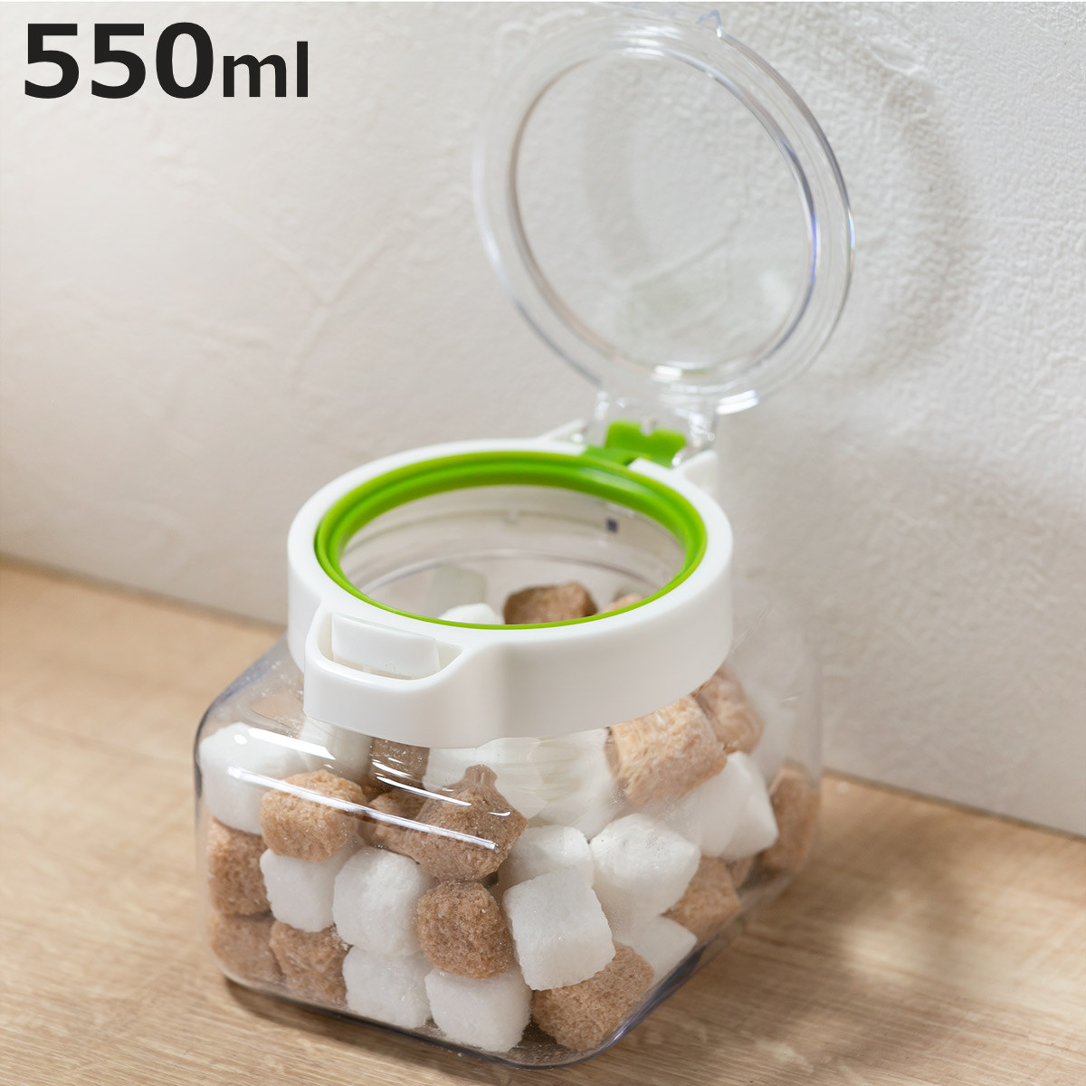 保存容器 密閉 550ml キーポット 角型 （ ワンプッシュ KEEPOT