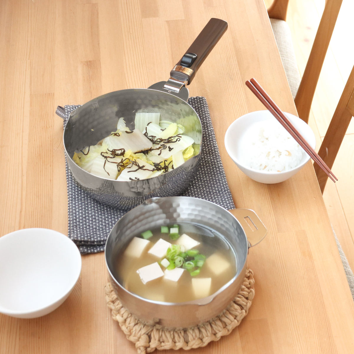 ヨシカワ 雪平鍋4点セット 16cm 18cm IH対応 蓋付き 着脱式ハンドル