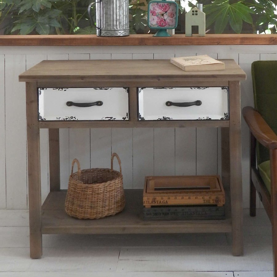 ガーデニング収納 ガーデンテーブル ドロワー付きサイドテーブル （ サイドテーブル 引き出し テーブ ...