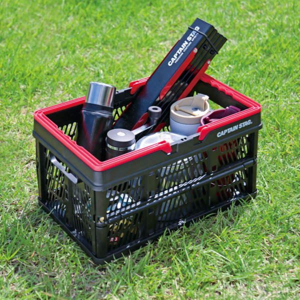 パール金属 アウトドア バスケット 折りたたみ Lサイズ 幅45×奥行31.5