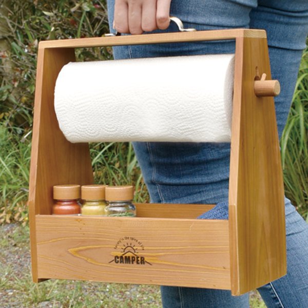 キッチンペーパーホルダー 木製 スパイスラック キッチンラック 完成品 スパイスケース 奥行 14cm 大型 ロゴあり キッチンペーパー キッチン収納 コンロ 調味料収納 調味料ラック インテリア 一人暮らし