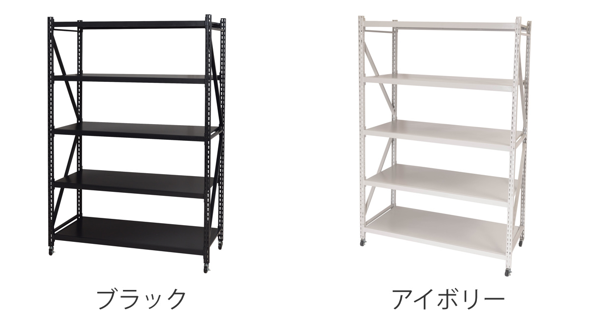 スチールラック 4段 深型 キャスター付 ボルトレス RALD 幅129cm （ 収納ラック 収納 収納棚 工具不要 ディスプレイラック シェルフ ラック ）_4