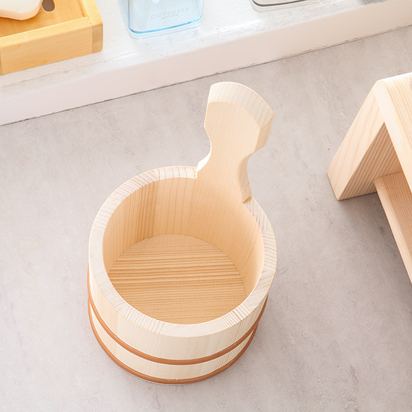 市原木工所 木製手桶 余湯派 風呂片手桶 おけ 片手おけ 木製 桶 お風呂