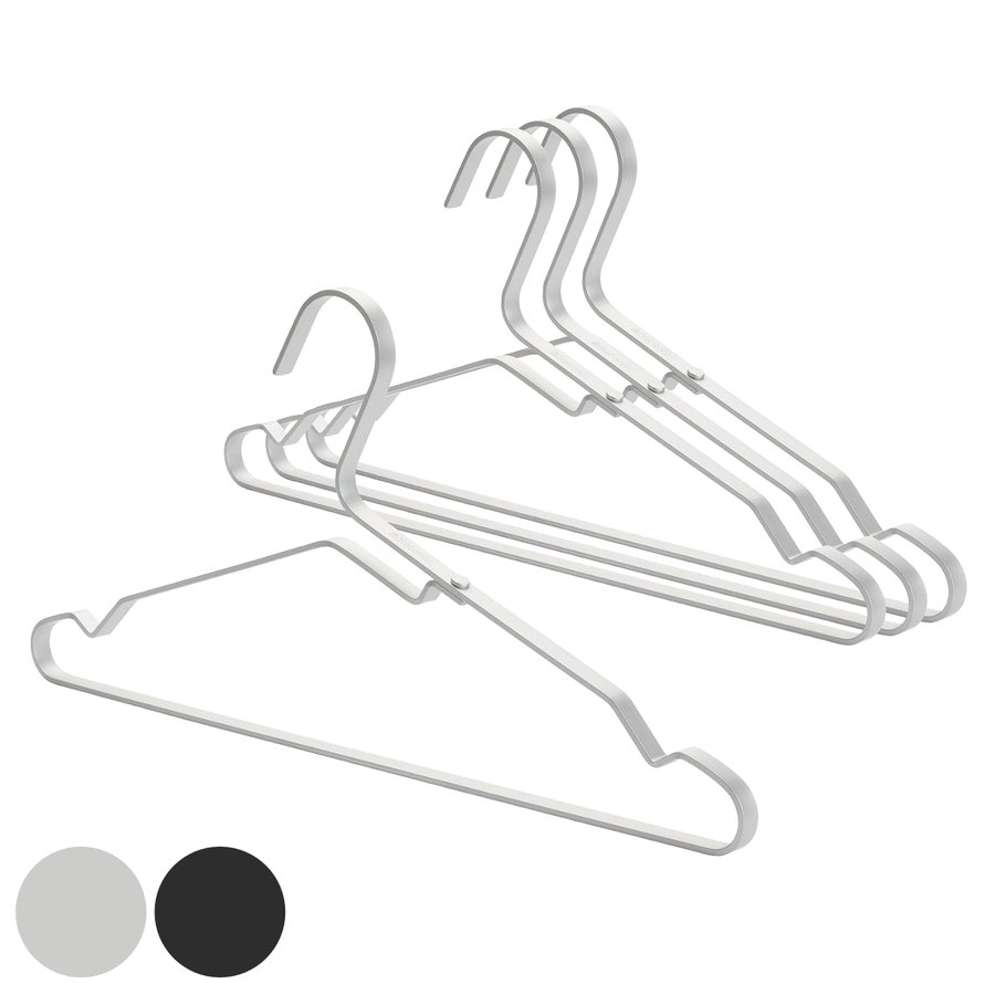 brabantia アルミハンガー 4本セット （ ブラバンシア ハンガー アルミ アルミニウム 衣類 衣類ハンガー セット 洋服ハンガー 軽量 ずり落ちない くぼみ ）