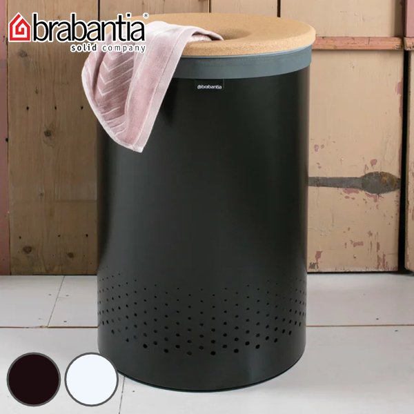 brabantia ランドリービン 60L （ ランドリーバスケット スリム 洗濯かご ランドリーボックス 洗濯 洗濯物 洗濯物入れ ふた コルク ）