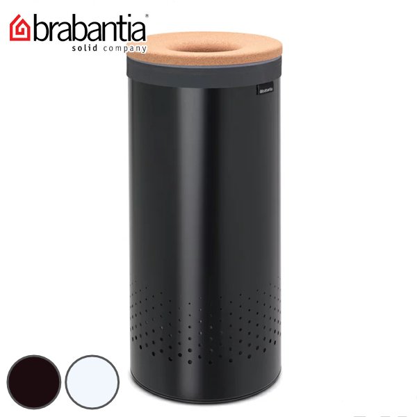 brabantia ランドリービン 35L （ ランドリーバスケット スリム 洗濯かご ランドリーボックス 洗濯 洗濯物 洗濯物入れ ふた コルク ）