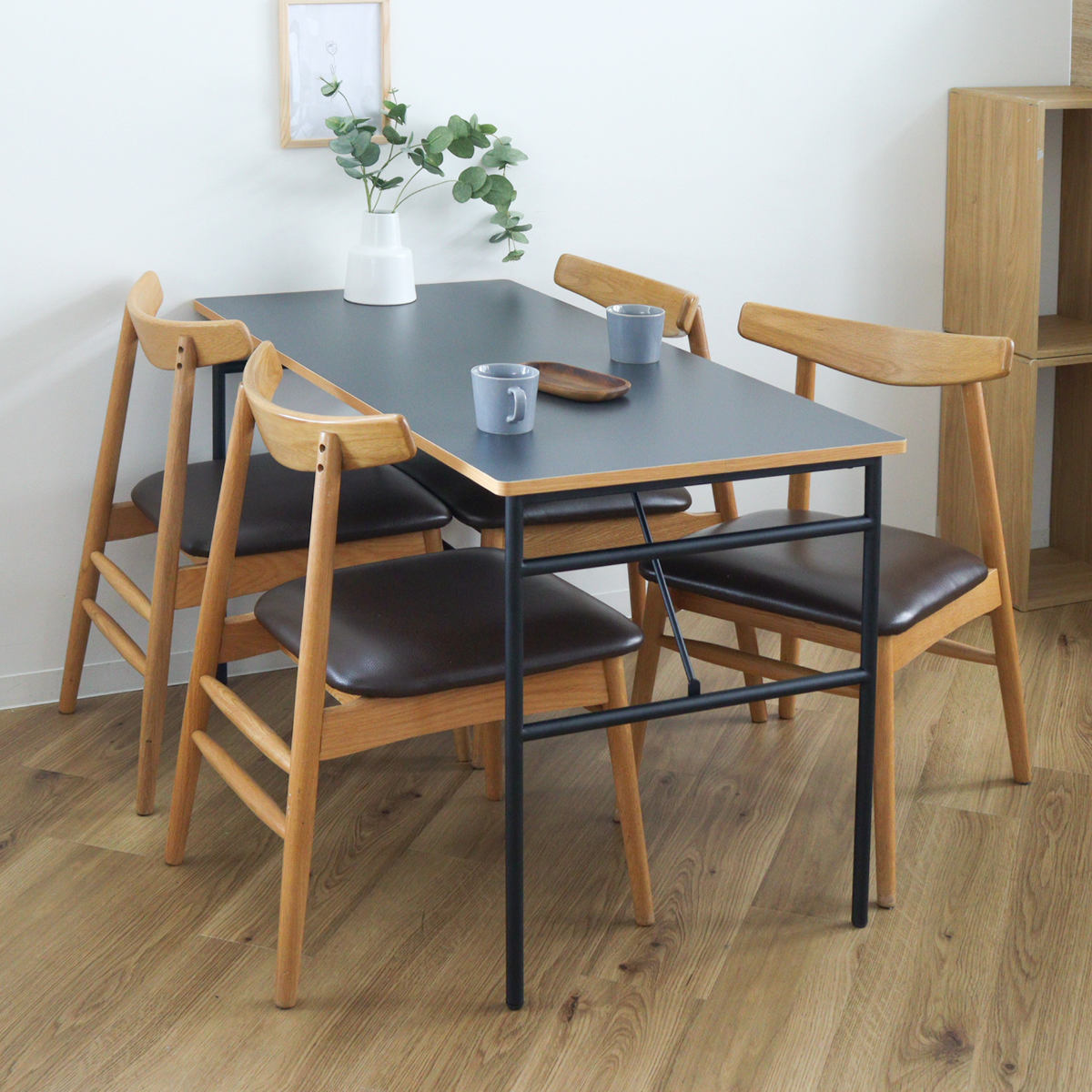 弘益 ダイニングテーブル 幅120cm 木製 メラミン スチール （ 食卓