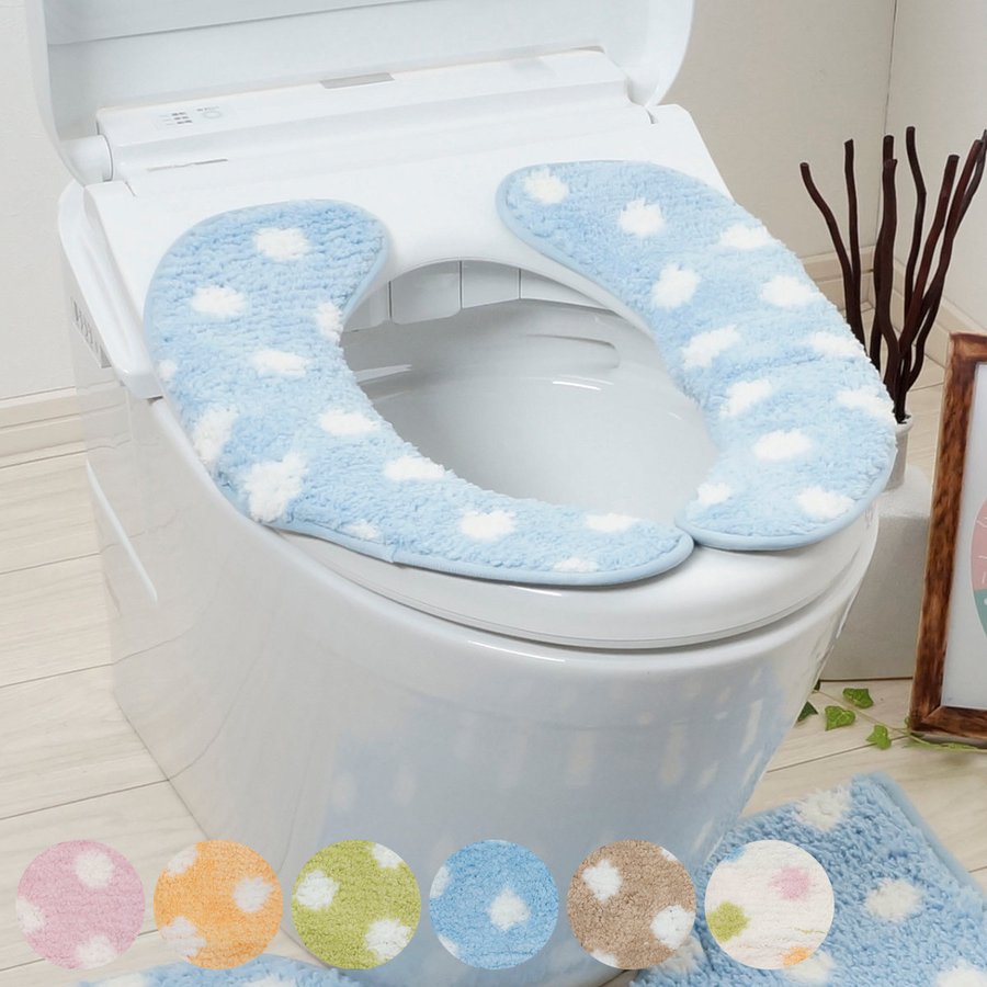 便座カバー ふんわリッチ便座マット ドット （ 便座 カバー マット