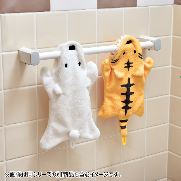 タオルハンカチ　バス&しろくま　18cm  ハンドタオル ハンドタオル シロクマ タオル アニマルタオル 動物 かわいい