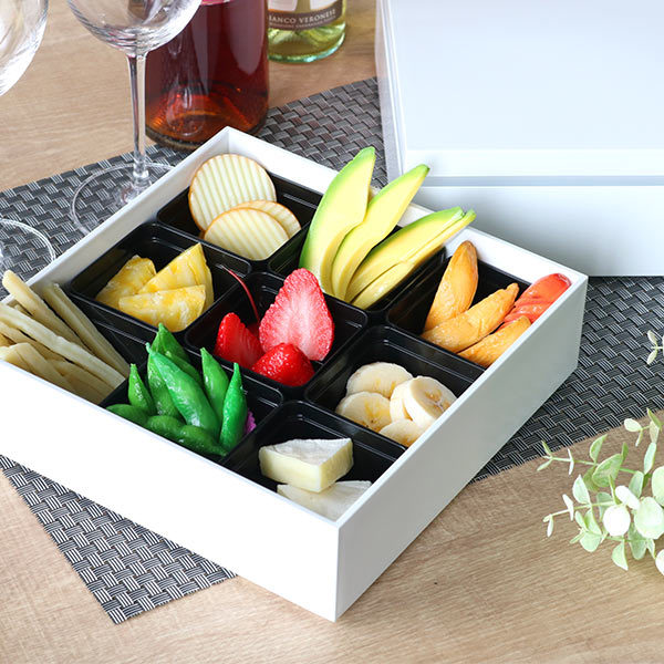 お重箱とコップ 普段使いできる重箱3段(ブラック)ゴムベルト付 D-6592