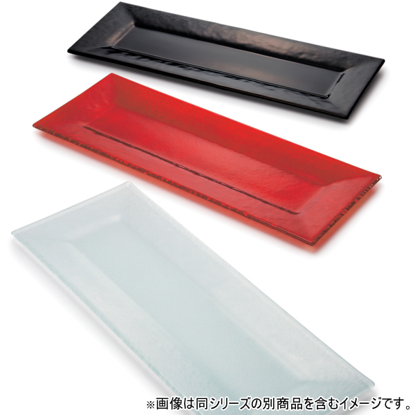 プレート 47cm ブリッジプレート カラー AXUM ポルカ 食器 ガラス製 （ 食洗機対応 長角皿 盛台 寿司下駄 付け台 フラットプレート 大皿 ガラス ）の画像