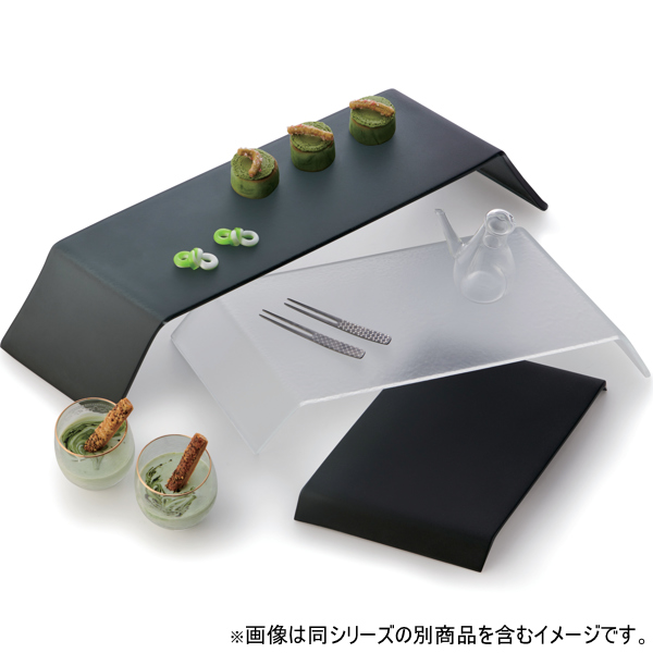 プレート 47cm ブリッジプレート AXUM ポルカ 食器 ガラス製 （ 食洗機対応 長角皿 盛台 寿司下駄 付け台 フラットプレート 大皿 ガラス ）の画像