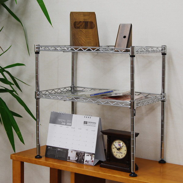 ミニスチールラック 2段 オープンラック 幅45cm （ ラック 収納棚