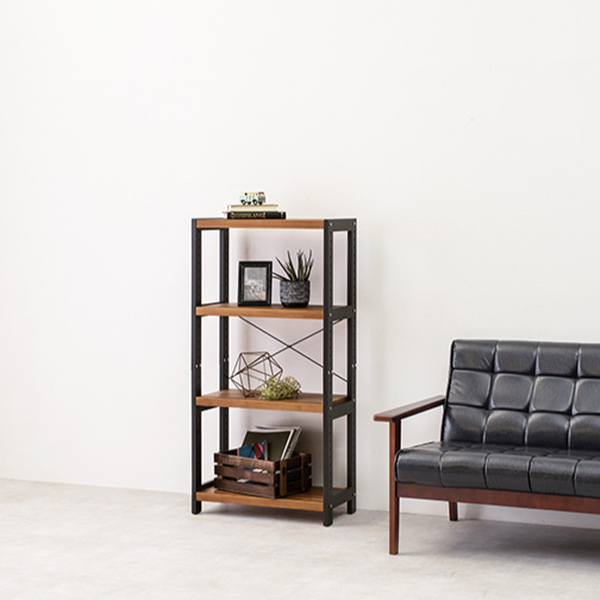 オープンラック 4段 木製 フリーラック 幅60cm （ 木製ラック シェルフ