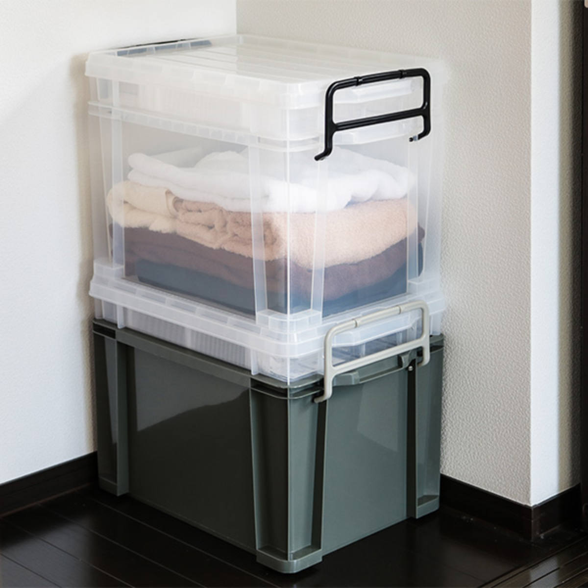 JEJアステージ 収納ボックス 幅37.9×奥行54.5×高さ39cm 2段 NW （ フタ