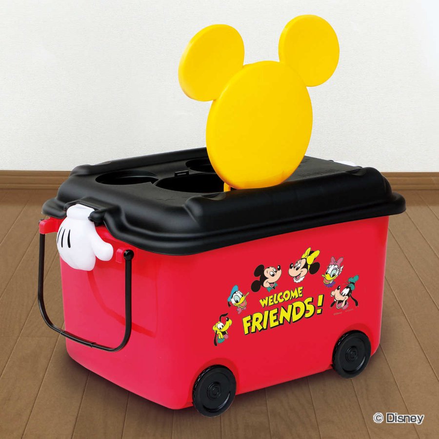 おもちゃ箱 ミッキーマウス キャスター付き （ 収納ボックス ふた