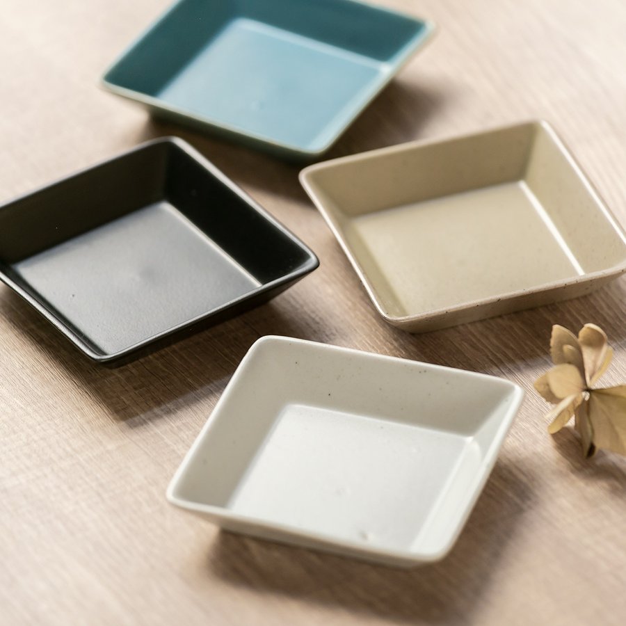 プレート 8.5cm S KASANE スクエア 陶器 同色4枚セット ( 食洗 プレート 8.5cm S KASANE スクエア 陶器 同色4枚セット ( 食洗